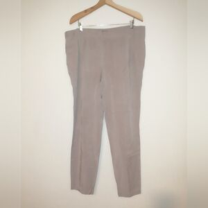 Eileen Fisher 100% Tencel Stylish Taupe Pants Size Large Soft Comfortabe